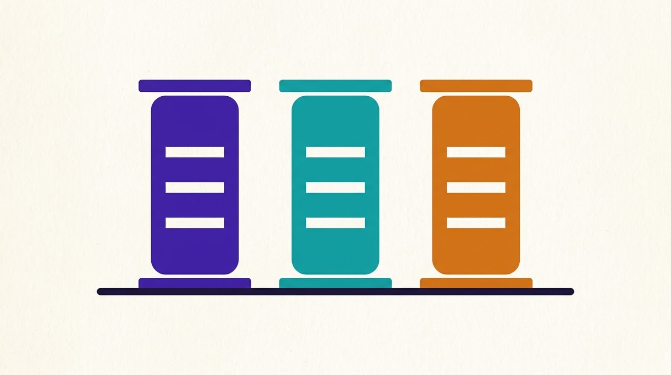 Three pillars standing on one shared foundation, representing the Zorn AI Adoption System.